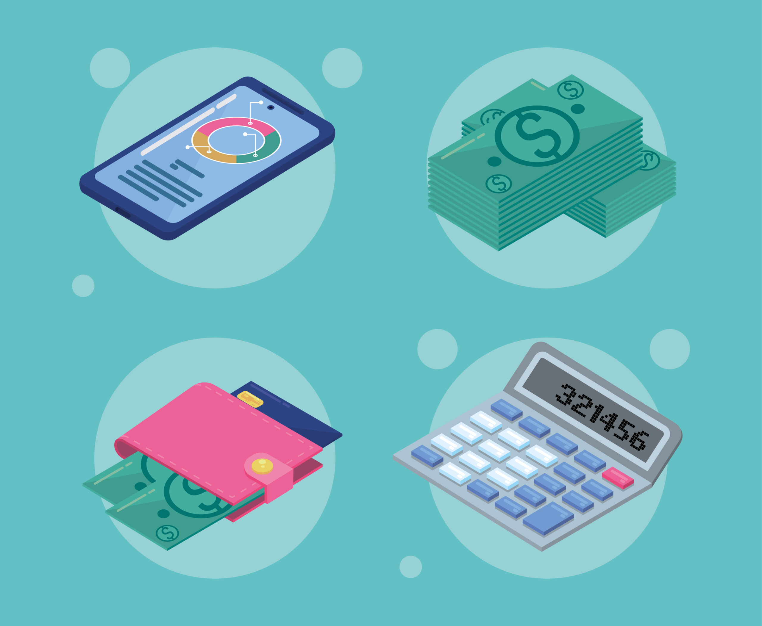 four budget management icons